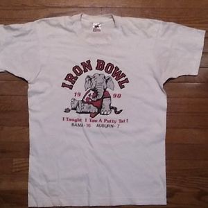 VINTAGE Alabama Iron Bowl Mens Tee shirt